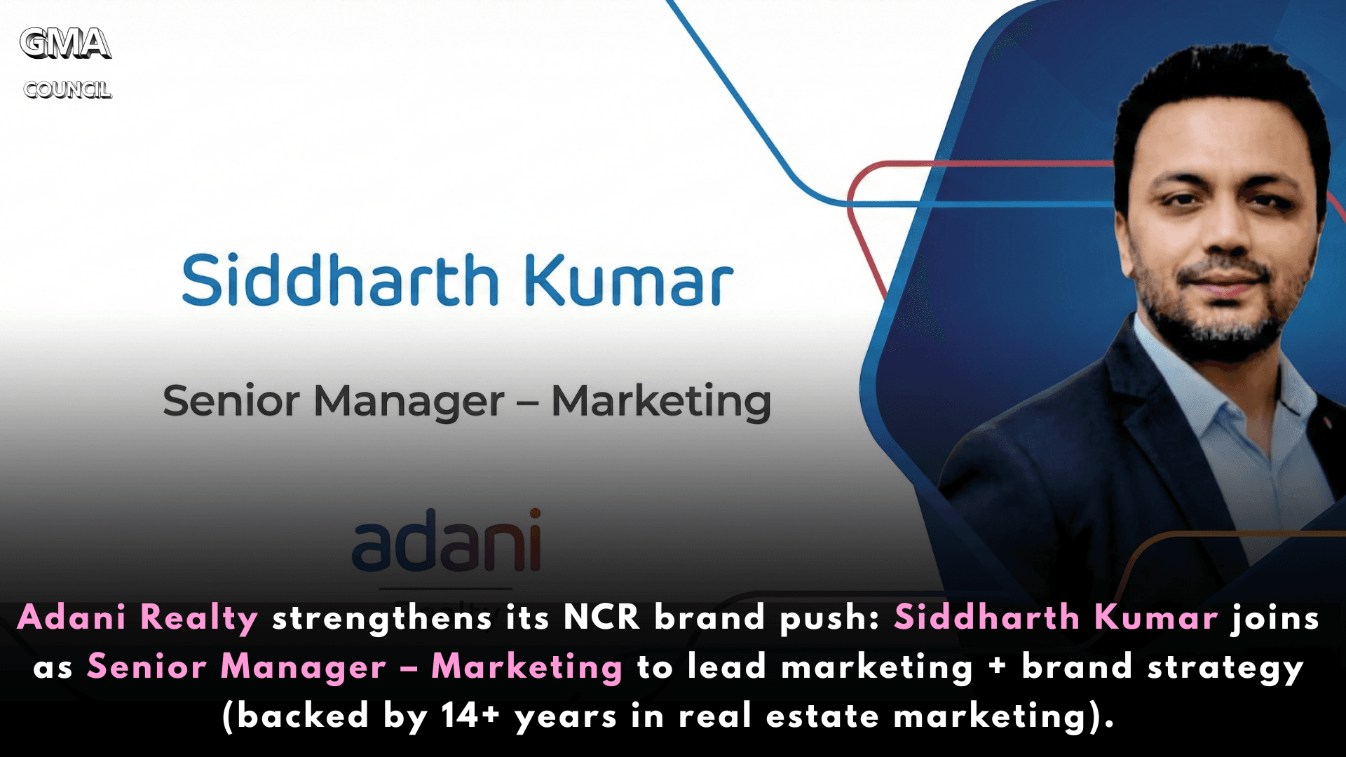 Adani Realty Siddharth Kumar appointment